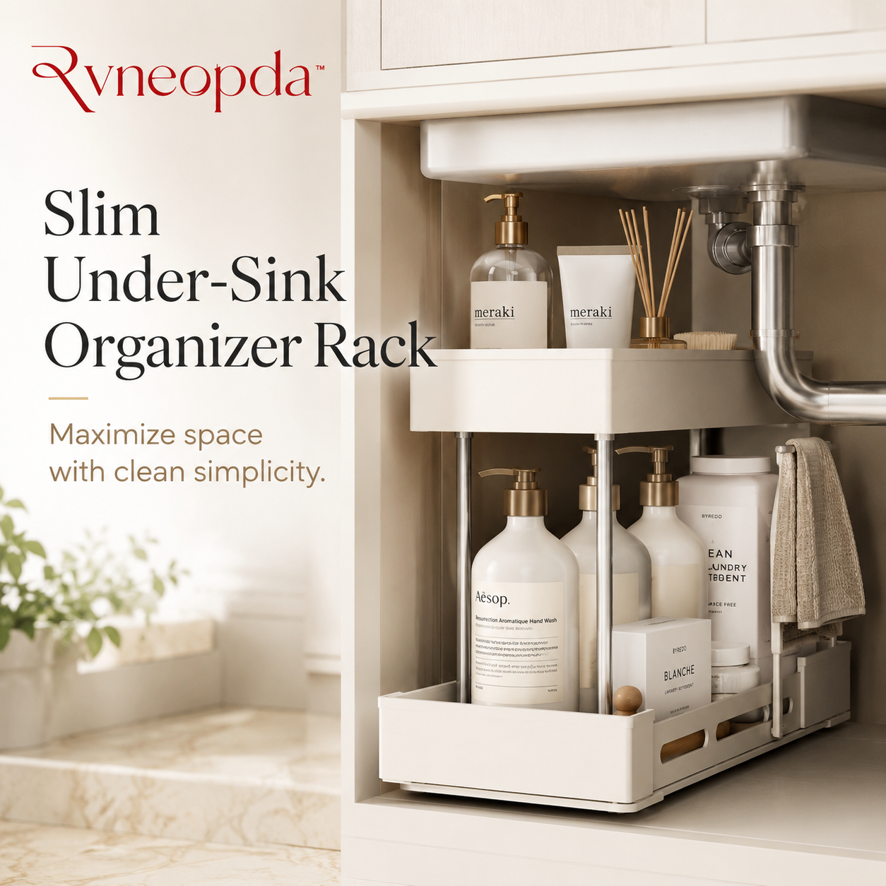 Rvneopda™ Slim Under-Sink Organizer Rack